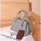 013775 — Grey structured leaf-detail handbag front, 16 × 24 × 11 (Grey)