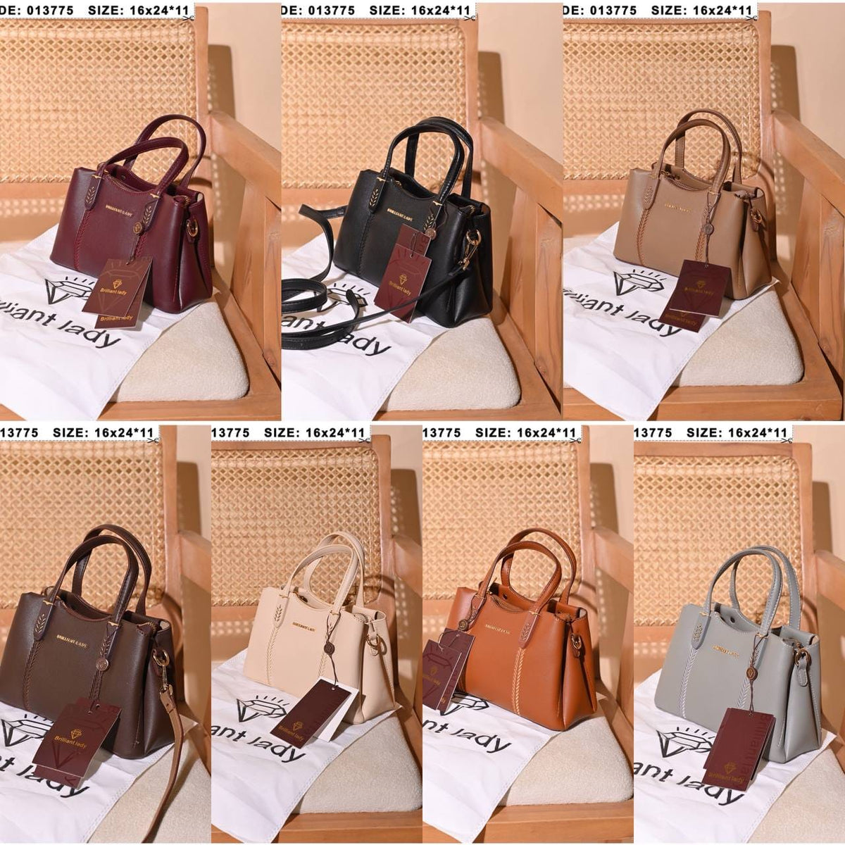 013775 — Structured leaf-detail handbag, seven-color overview
