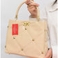 013803 — Beige diamond-quilted stud handbag alternate front, 22 × 28 × 10 (Beige)