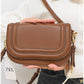 013810 — Brown rounded flap crossbody bag detail, 15 × 23 × 8 (Brown)