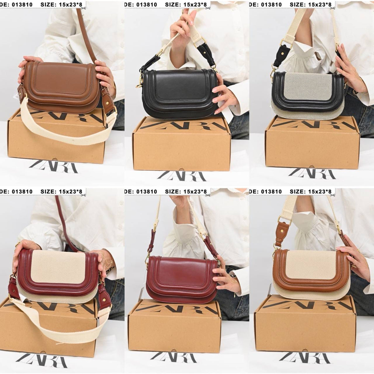013810 — Rounded flap crossbody bag, six-color overview
