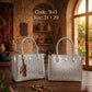 3145 — Silver woven look handbag front and back, 24 × 20 (Silver)