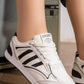 5265 — White / Black contrast stripe lace-up sneakers front view, 37, 38, 39, 40, 41 (White / Black)