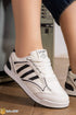 5265 — White / Black contrast stripe lace-up sneakers front view, 37, 38, 39, 40, 41 (White / Black)