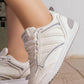 5265 — White / Grey contrast stripe lace-up sneakers side view, 37, 38, 39, 40, 41 (White / Grey)