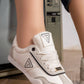 5402 — White / Black contrast trim sneakers front view, 37, 38, 39, 40, 41 (White / Black)