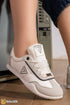 5402 — White / Black contrast trim sneakers front view, 37, 38, 39, 40, 41 (White / Black)