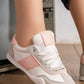 5402 — White / Pink contrast trim sneakers front view, 37, 38, 39, 40, 41 (White / Pink)