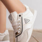 5402 — White / Black contrast trim sneakers side view, 37, 38, 39, 40, 41 (White / Black)
