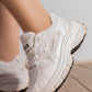 5730 — White chunky lace-up sneakers side view, 38, 39, 40, 41, 42 (White)