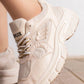 5730 — Beige chunky lace-up sneakers side view, 38, 39, 40, 41, 42 (Beige)