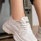 5730 — White chunky lace-up sneakers front view, 38, 39, 40, 41, 42 (White)