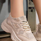 5730 — Beige chunky lace-up sneakers front view, 38, 39, 40, 41, 42 (Beige)