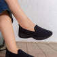 5747 — Black textured slip-on shoes side view, 37, 38, 39, 40, 41, 42 (Black)