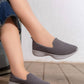 5747 — Grey textured slip-on shoes side view, 37, 38, 39, 40, 41, 42 (Grey)