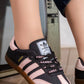 5748 — Black / Pink two-tone lace-up sneakers front view, 37, 38, 39, 40, 41 (Black / Pink)