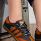 5748 — Black / Orange two-tone lace-up sneakers front view, 37, 38, 39, 40, 41 (Black / Orange)