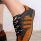 5748 — Black / Orange two-tone lace-up sneakers side view, 37, 38, 39, 40, 41 (Black / Orange)