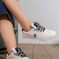 5754 — White / Black panelled lace-up sneakers side view, 37, 38, 39, 40, 41 (White / Black)