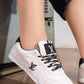 5754 — White / Black panelled lace-up sneakers front view, 37, 38, 39, 40, 41 (White / Black)