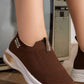 5761 — Brown mesh slip-on sneakers front view, 38, 39, 40, 41, 42 (Brown)
