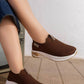 5761 — Brown mesh slip-on sneakers worn view, 38, 39, 40, 41, 42 (Brown)