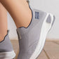 5761 — Grey mesh slip-on sneakers side view, 38, 39, 40, 41, 42 (Grey)