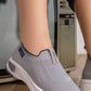 5761 — Grey mesh slip-on sneakers front view, 38, 39, 40, 41, 42 (Grey)