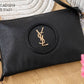 AD1019 — Black zip top clutch bag front, 31 × 21 (Black)