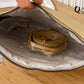 AD1019 — Gold zip top clutch bag interior, 31 × 21 (Gold)