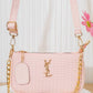 AD1023 — Pink textured mini shoulder bag front, 22 × 13 (Pink)