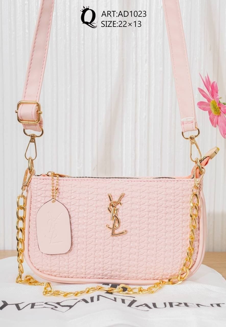 AD1023 — Pink textured mini shoulder bag front, 22 × 13 (Pink)