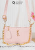 AD1023 — Pink textured mini shoulder bag front, 22 × 13 (Pink)