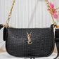 AD1023 — Black textured mini shoulder bag front, 22 × 13 (Black)
