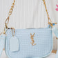 AD1023 — Light Blue textured mini shoulder bag front, 22 × 13 (Light Blue)