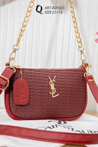 AD1023 — Burgundy textured mini shoulder bag front, 22 × 13 (Burgundy)