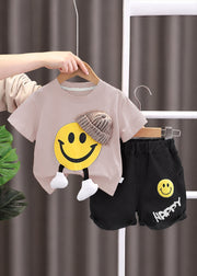 Happy Days Shorts Set — Blush & Black