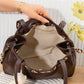 AL112 — Brown drawstring shoulder bag interior, 36 × 25 (Brown)