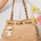 AL112 — Beige drawstring shoulder bag front, 36 × 25 (Beige)