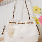 AL112 — White drawstring shoulder bag front, 36 × 25 (White)