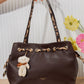 AL112 — Brown drawstring shoulder bag front, 36 × 25 (Brown)