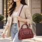 AM543 — Burgundy front-pocket handbag front, 28 × 21 (Burgundy)