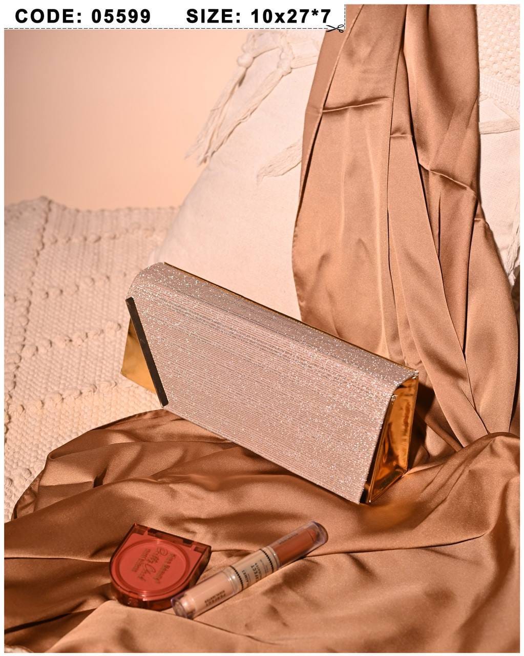 Metal Trim Evening Clutch – 05599 (Champagne)