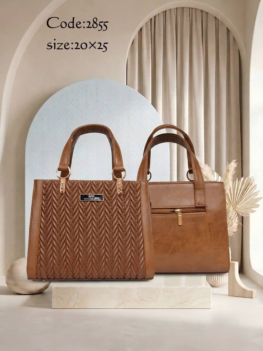 Chevron Texture Tote Bag – 2855 (Tan)
