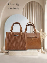 Chevron Texture Tote Bag – 2855 (Tan)