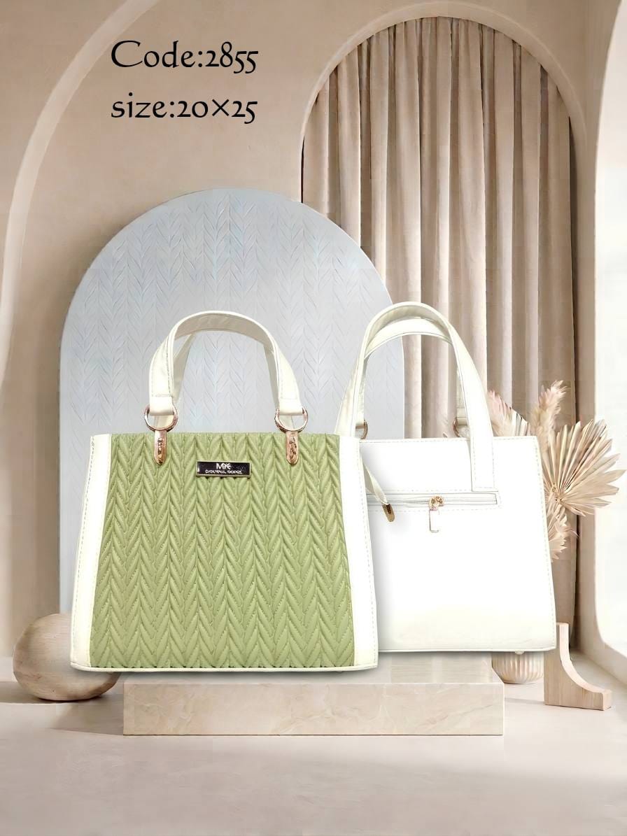 Chevron Texture Tote Bag – 2855 (Green / White)