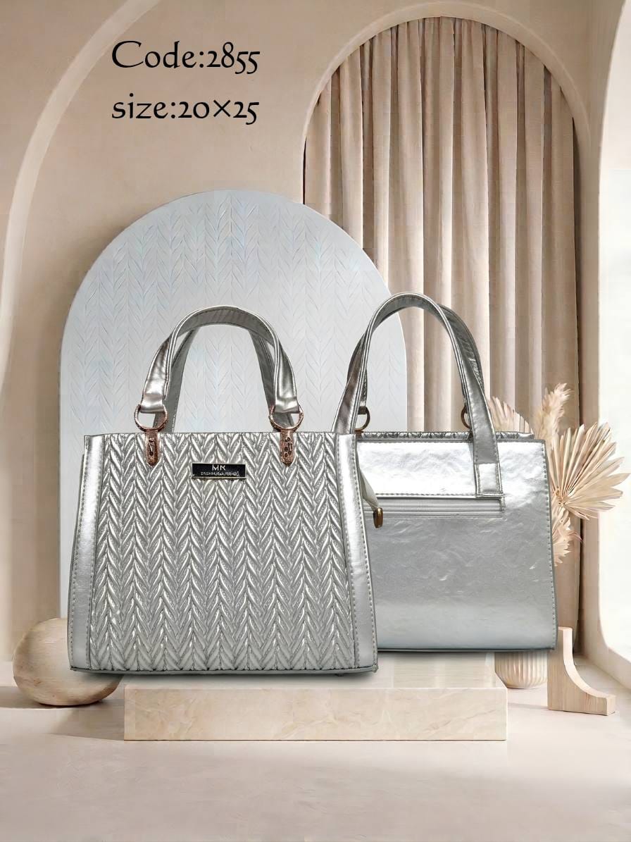 Chevron Texture Tote Bag – 2855 (Silver)