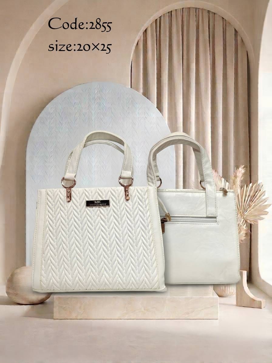 Chevron Texture Tote Bag – 2855 (White)