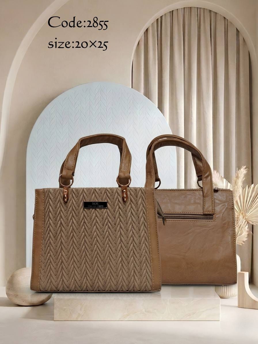 Chevron Texture Tote Bag – 2855 (Taupe)