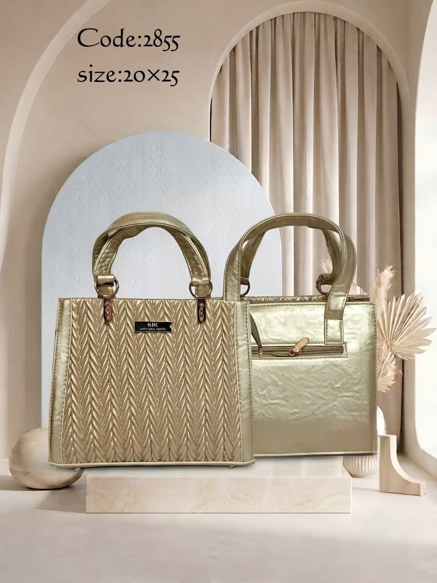 Chevron Texture Tote Bag – 2855 (Gold)